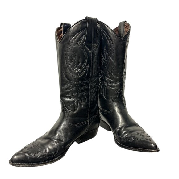 Vintage GUESS by George Marciano Black Cowboy Boots sz 5 1/2 - Picture 9 of 12